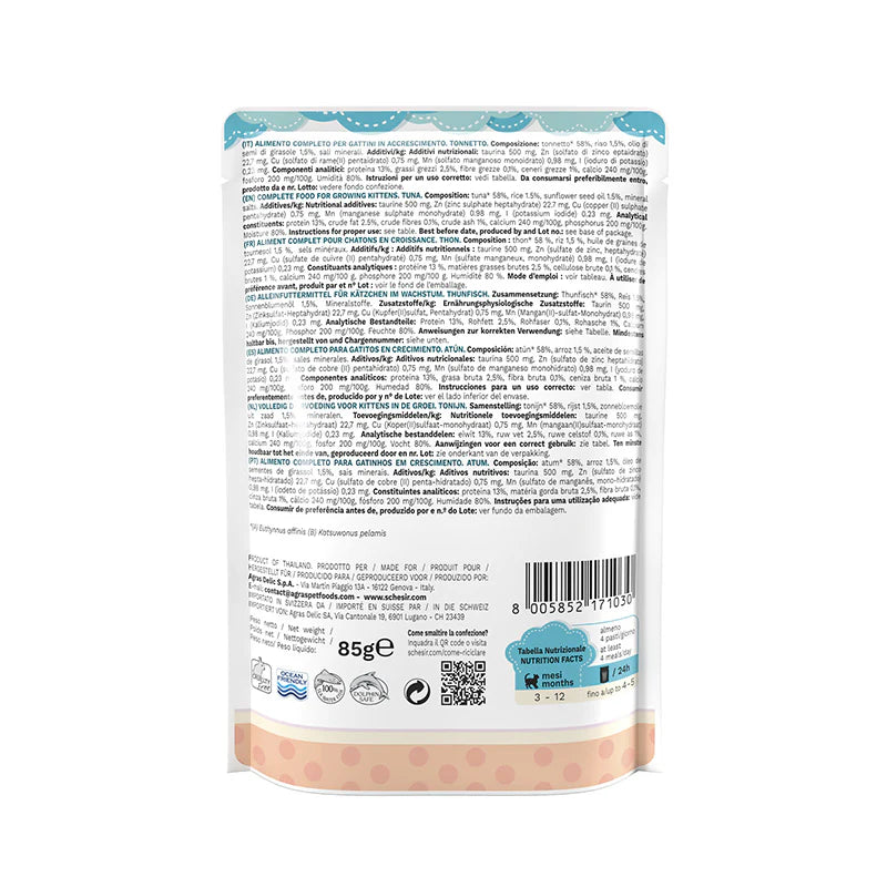 Schesir Kitten Tonnetto in Gelatina 85 g Schesir Kitten Tonnetto in Gelatina 85 g